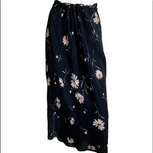 Vintage Necessary Objects Smooth Poly Multicolor Floating Florals Pattern Skirt
